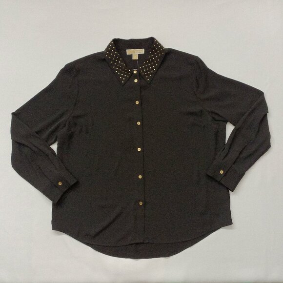 MICHAEL KORS Women's Embellished Button-Front Shirt. Size XL - Picture 3 of 9